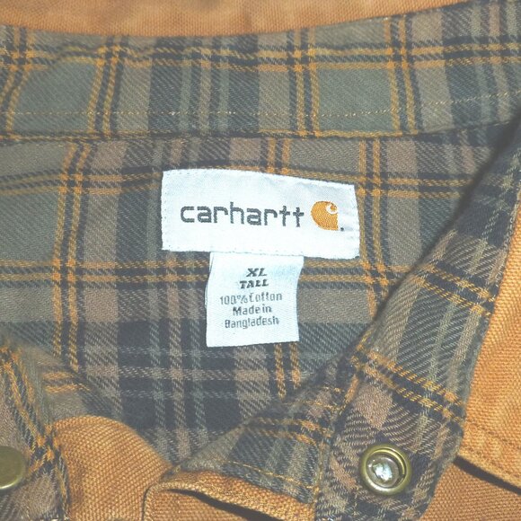 Carhartt S296 Flannel Lined Canvas Men's Shirt Jacket Size: Tall XL PLEASE READ - Picture 6 of 10